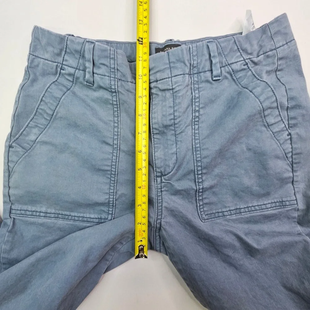 Banana Republic Chino Pants Women 4 Blue Girlfriend Authentic Utility Raw Hem